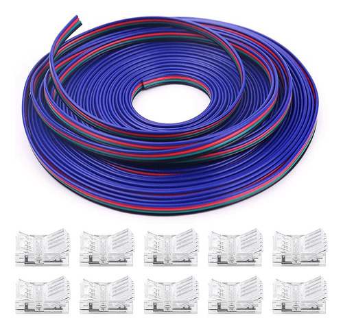 Cable Led Rgb De 16.4 Pies, 22 Awg, 4 Pines, Cable Rgb Con T