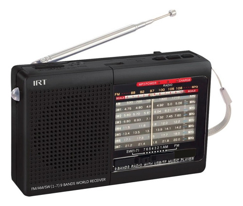 Radio Portatil Irt Am/fm/sw/usb/msd 9 Bandas / Tecnocenter