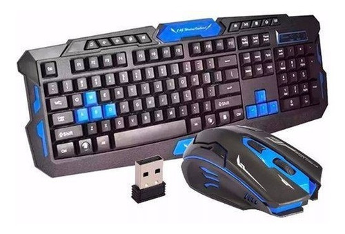 Kit Teclado Y Mouse Inalámbrico 2.4g Gamer Hk8100, 1600 Dpi