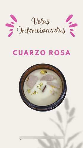 Velas De Soya Con Intención Para El Amor, Con Cuarzos Rosas Rosa Claro Vela De Soya Amor Propio Con Cuarzos Rosas Blueberry