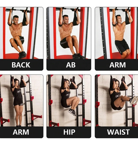 Kit Correas Bandas Ajustables Abdominales Barras Dominadas