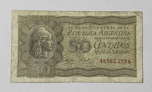 Billete 50 Centavos 1951 Argentina Fine