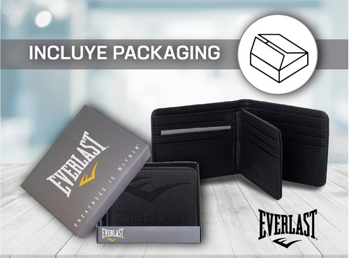 Imagen 7 de 10 de Billetera Hombre Everlast Orginial Eco Cuero Tarjetas Diseño