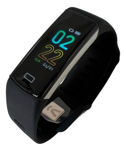 Relógio Inteligente Smart Bracelet Batimento Pressão Caloria Caixa Preto Pulseira Preto Bisel Preto