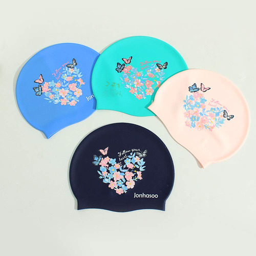 Jonhasoo - Gorro De Natación De Silicona Para Cabello Largo