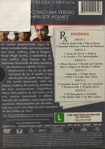Dvd House 5ª Temporada Completa - Novo Lacrado