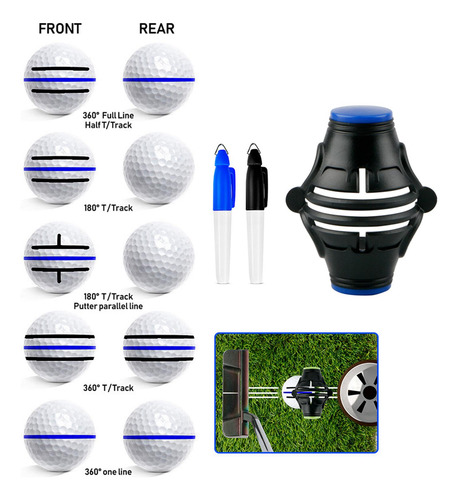 2 Juego De Rotuladores De Marca De Línea De Pelota De Golf,