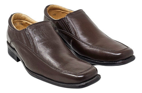 Zapatos Mocasin De Vestir Piel Clásicos Ajuste Elastico P01