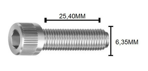 Parafuso Allen Cil Inox 1/4 X 1 Unc Inoxidavel 304 15 Pcs