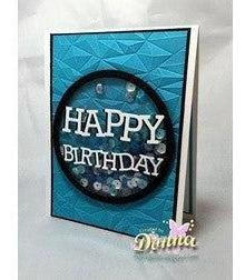 Stiched Happy Birthaday Circle Frame Die / Suaje De Feliz Ci