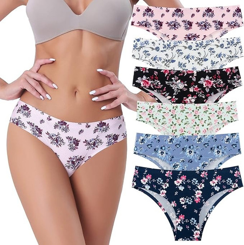 Set 6 Pz Pantaleta Bikini Para Mujer Elegantes Y Elásticas