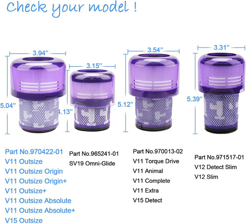 Filter Replacement For Dyson V11 Outsize, V11 Outsize Ori...