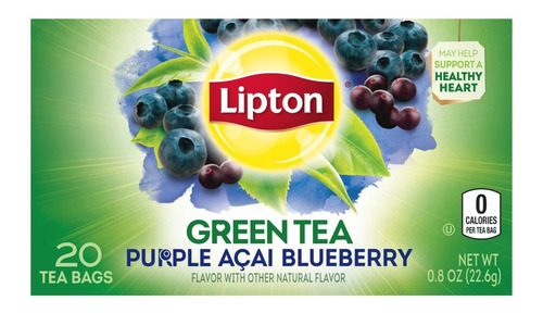Te Verde Lipton Purple Acai Blueberry 20 Bolsitas Divino