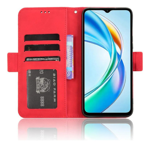 Carcasa For Honor X5b Plus 4g Cartera De Cuero Con Cierre