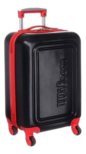 Valija Wilson Rigida Chica Carry On 20 Cabina 4 Ruedas 360 Color Negro Y Rojo