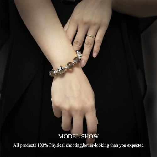 Pulsera Elástica De 12mm Mujer Cadena De Cuentas De C...