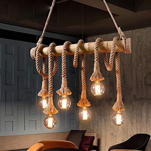 Litfad Vintage Chandelier Edison Lámpara Colgante Bombilla D