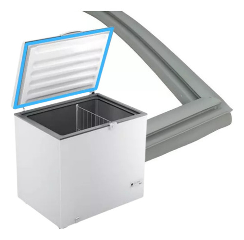 Gaxeta Borracha Para Freezer Electrolux H150 H160 63x63 Cor Cinza