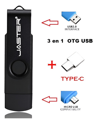 Usb De Alta Velocidad, Pendrive Otg De 64gb 3en1 Para Pc/mac