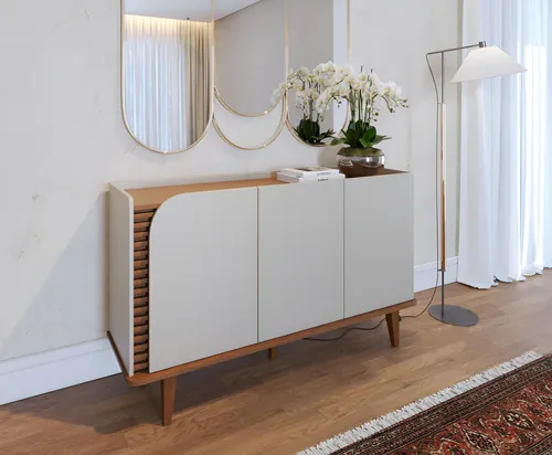 Buffet Para Sala De Jantar 3 Portas Jurerê Cor Off White