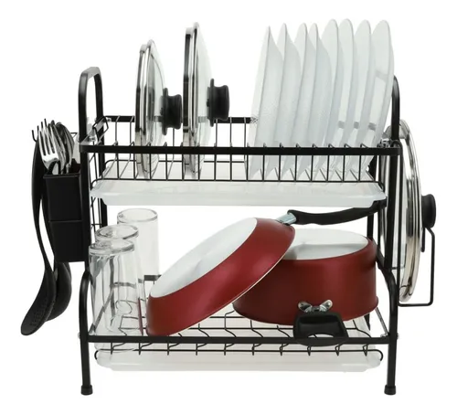 Escurridor Seca Platos vajilla y Cubiertos Mesada Cocina de 2 Niveles IMBACK