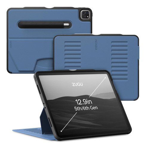 Funda Zugu P/para iPad 10.2 9/8/7 Gen Smart Slate Blue