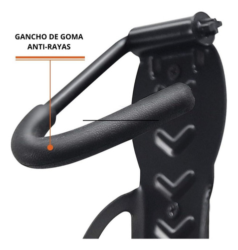 Hirola 2 Portabicicletas De Pared Para Garaje Rack 25x9.66cm Color Negro