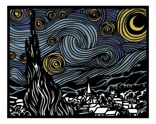 Cuadro Noche Estrellada Van Gogh Multicapas