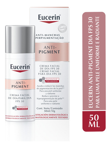 Eucerin Anti-pigment Creme Clareador Facial Dia Fps 30 50ml Todo Tipo De Pele Dia