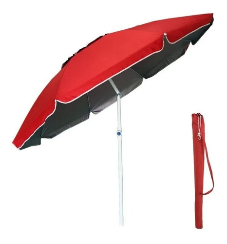 Imagen 1 de 5 de Sombrilla Playera Aluminizada C/ Protector Uv 180cm Reclin.