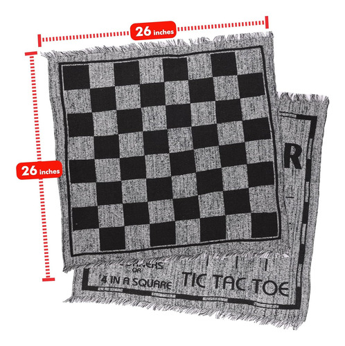 Juego De Checkers Jumbo Mat Y Gigante Tic Tac Toe 3-in-1 Set