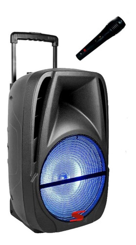 Parlante Portatil 12 Inalambrico Bateria Y 220v Radio Potencia 4000w Bluetooth + Microfono Karaoke Luces Led + Sonido