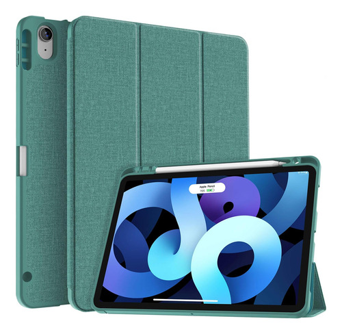 Funda iPad Air 4 Soke Delgada Rígida Con Soporte Azul Lago