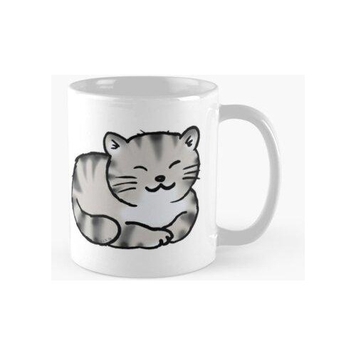 Taza Gato Atigrado Gris Gatito Calidad Premium