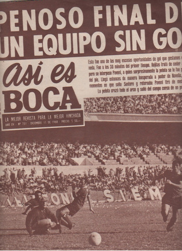 Revista Asi Es Boca * Vs Independiente  - Nº 751 - Año 1968