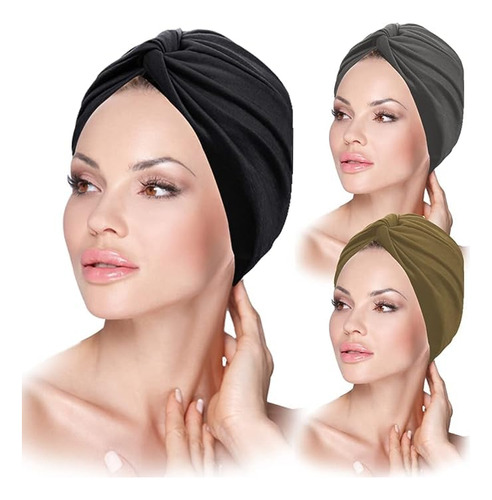 3 Piezas De Gorro Turbante Para Mujer, Turbantes