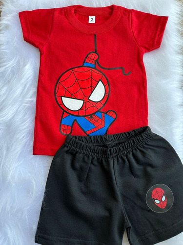 Conjunto Verano Remera Y Short Algodon Infantil Animado