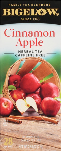 Té Bigelow Cinnamon Apple Canela Manzana Sin Cafeína 28 Saq
