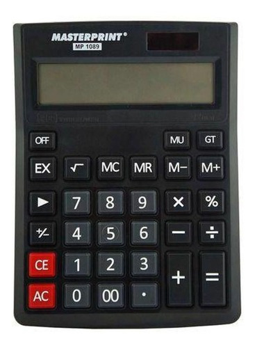 Calculadora Masterprint Mp1089 12 Dígitos Cor Preto