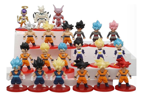 21 Figuras De Dragon Ball Cabezonesbase Goku Saiyajin Anime