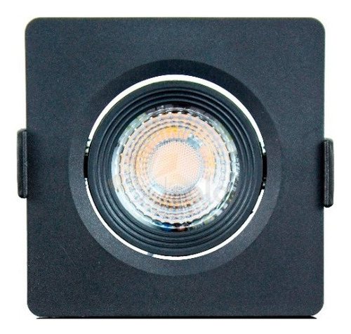 Spot Preto Led 3w Embutir Quadrado Branco Quente 110V/220V