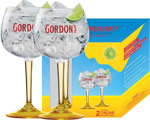 2 Taças De Gin Tônica Em Vidro 600ml Licenciado Diageo Cor Transparente