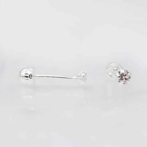 Amor Eterno - Broqueles Recto Mini Bebé / Aretes / Oro 10k