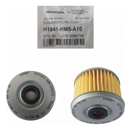 Filtro Óleo Motor Cb 250 F Twister 15/22 Original Honda