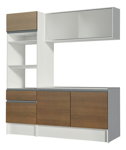 Cocina Integral Completa Modular Madesa Topazio 180cm Color Blanco/Marrón