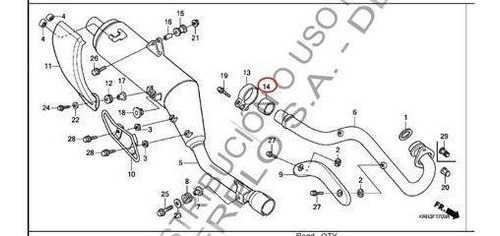 Imagen 3 de 8 de Junta Silenciador Union Escape Xr150 L Xr125 L Original J1
