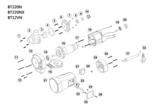 Imagen 6 de 6 de Juego De Escobillas Bomba Argentec Bt220n Bt220nx Carbones