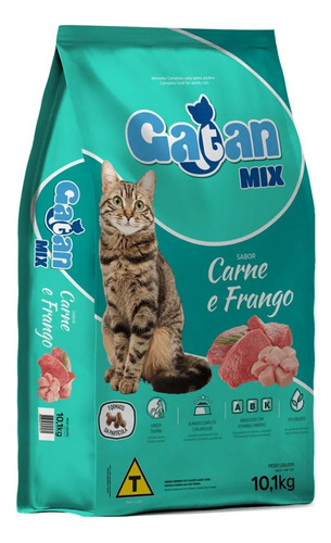 Ração Para Gatos Adultos Gatan Mix Carne E Frango 10,1kg