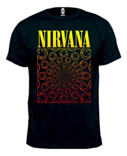 Remera Nirvana Smiley 100% Algodón Premium Peinado