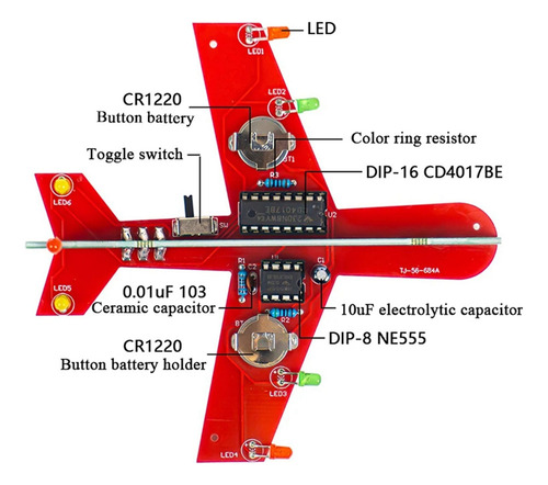 Lámpara De Flujo Cd4017 Con Circuito De Flash Para Aviones P